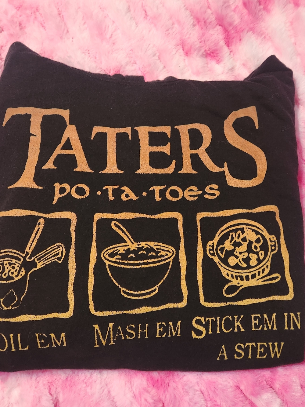 Taters Po·Ta·Toes Graphic Tee - Black & Gold